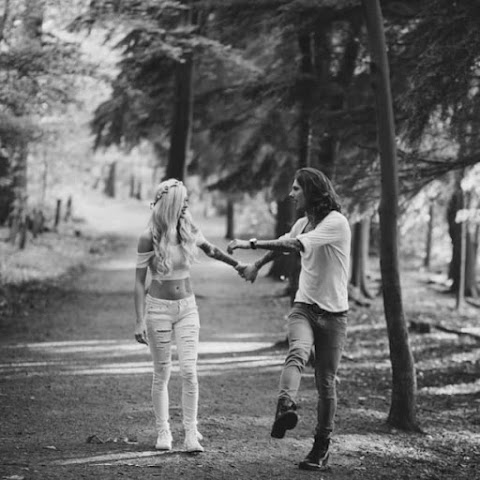 Magical Engagement Shoot Of Stunning Tattooed Couple In The Woods