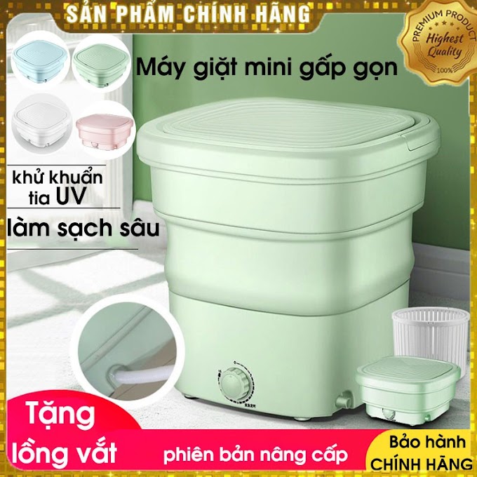 [FreeShip - Bảo hành] Máy giặt mini Yangzi gấp gọn thông minh chính hãng, vắt khô và khử trùng bằng công nghệ Blue Ag