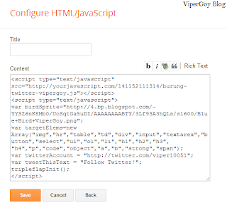 Cara Menambahkan Kode Burung Twitter Di Blog