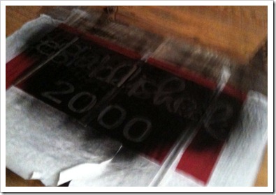 stencil on wood steps(5)