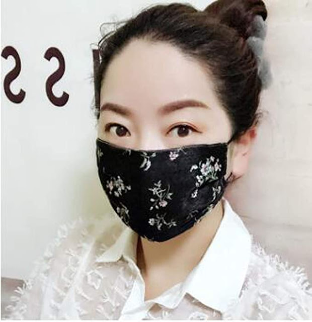 Cotton Face Masks Women'S Spring Summer Flower Print Thin Imitate Silk Mask Female