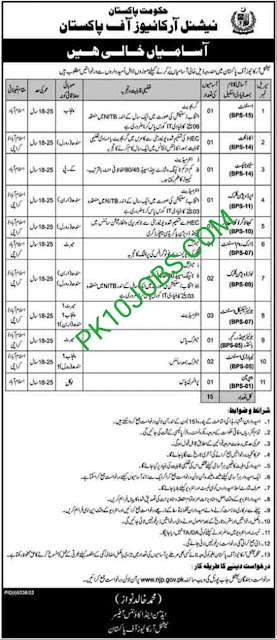 National Archives oF Pakistan 2023 Jobs - Government Jobs