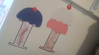 Decorate the letter I like a cone and add an ice cream scoop on top!