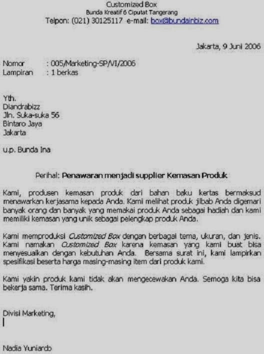 Contoh Surat Penarikan Tender