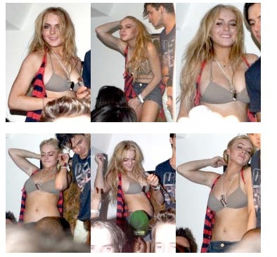 Lindsay Lohan Bra Exposed