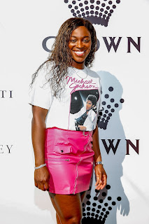 Sloane Stephens in Pink Dress at Crown IMG Tennis Party in Melbourne