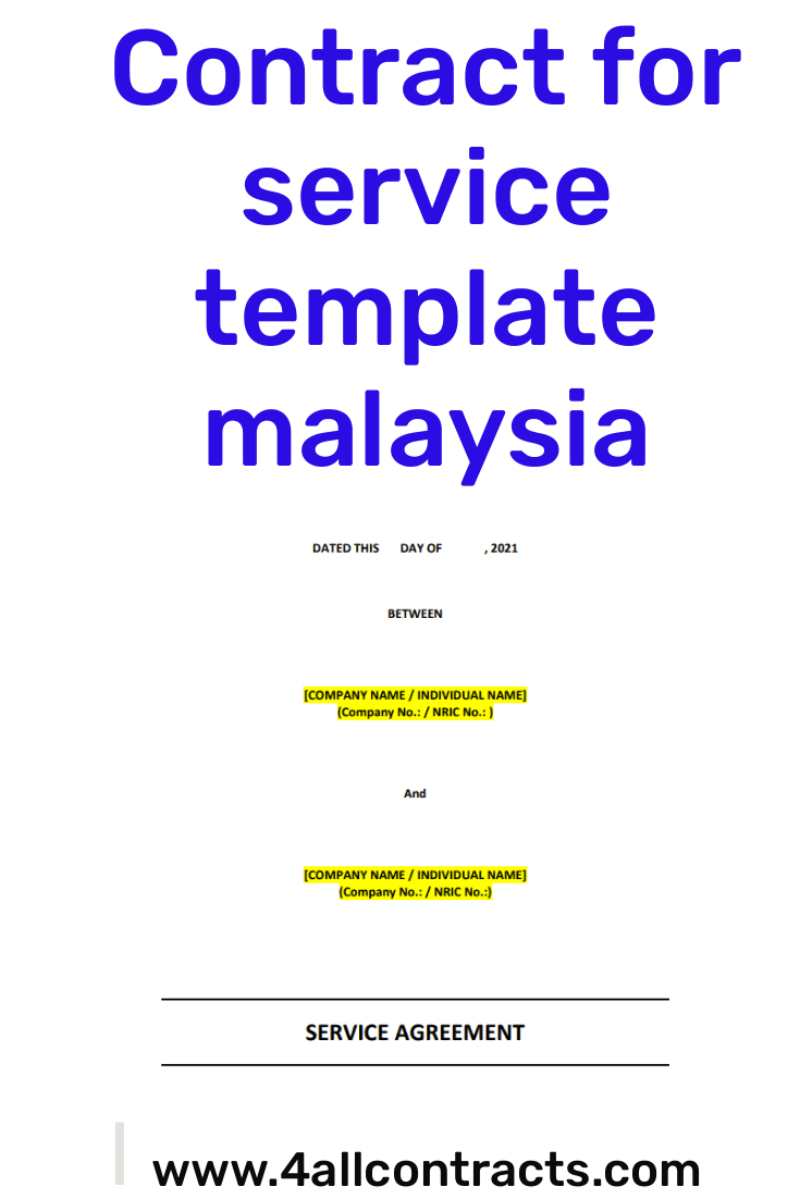 Looking for a reliable contract template for service agreements in Malaysia?