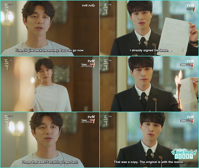  goblin burn the contrat from grim reaper hand and he told its just a copy - Goblin - Episode 1 (Eng Sub)