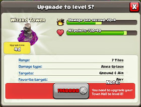 wizard tower level 4 TH7 coc