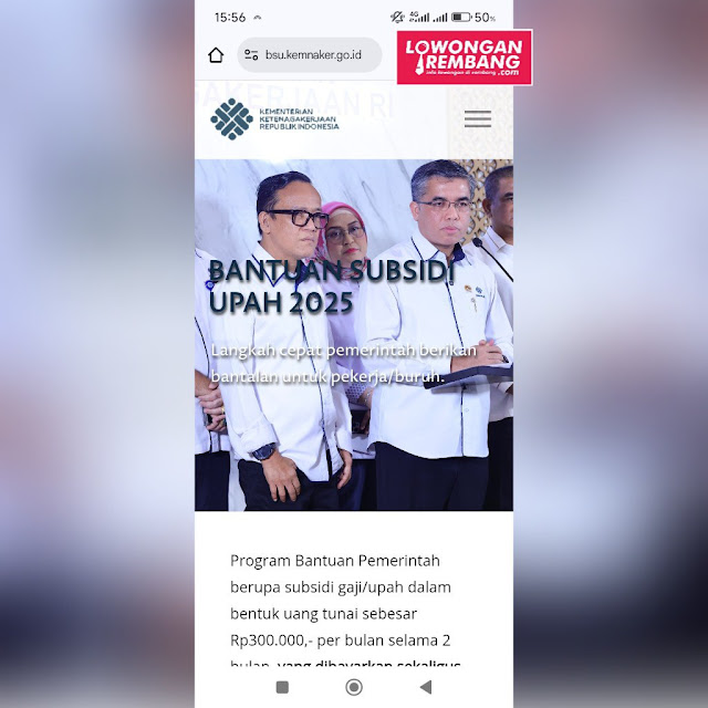 BANTUAN SUBSIDI UPAH 2025, WARGA REMBANG SUDAH CEK