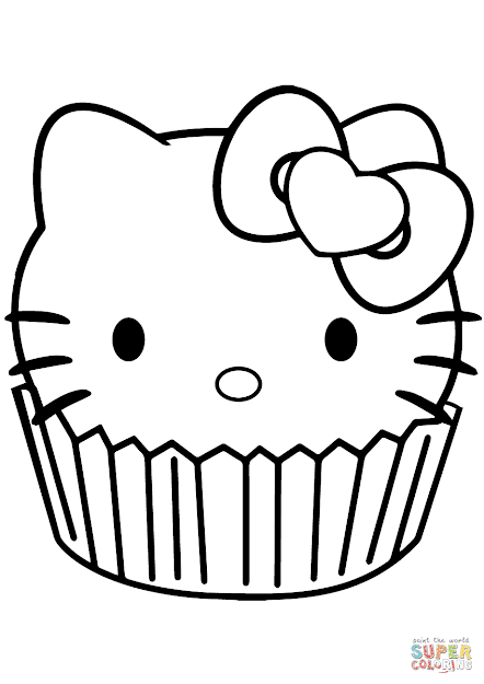 Click The Hello Kitty Cupcake Coloring Pages To View Printable Version Or  Color It Online Patible With Ipad And Android Tablets