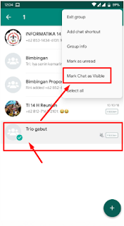 Cara Menyembunyikan Chat Group atau Chat Personal Pada aplikasi Whatsapp Plus