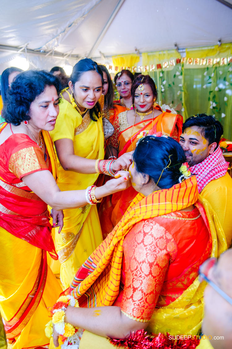 Indian Bengali Wedding Photography Bangla Holud Ceremony by SudeepStudio.com Michigan Ann Arbor South Asian Indian Wedding Photographer