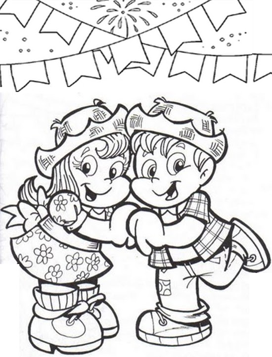 Festa Junina Desenhos para colorir Smartkids