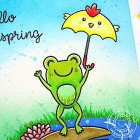 Sunny Studio Stamps: Frilly Frame Dies Froggy Friends Chubby Bunny Spring Showers Spring Themed Cards by Vanessa Menhorn