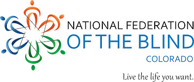 National Federation of the Blind of Colorado logo including the tagline Live the Life You Want