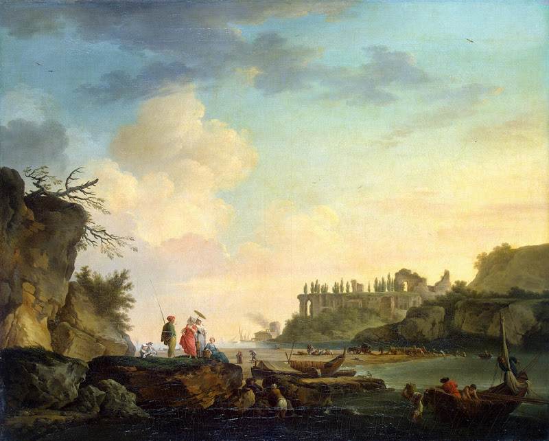 Ruins near the Mouth of a River by Claude Joseph Vernet - Landscape Paintings from Hermitage Museum