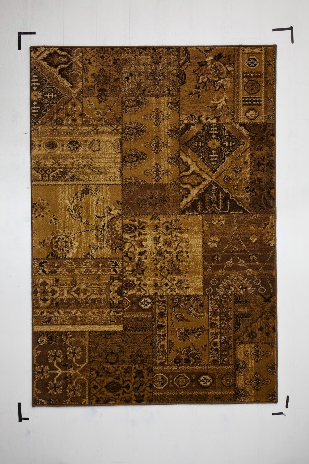 Patchwork 03 Abstract Traditional Brown Beige Rug By Plantation Rugs Hadfields