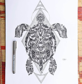 08-Swimming-turtle-Zentangle-Animal-Drawings-Luca-www-designstack-co