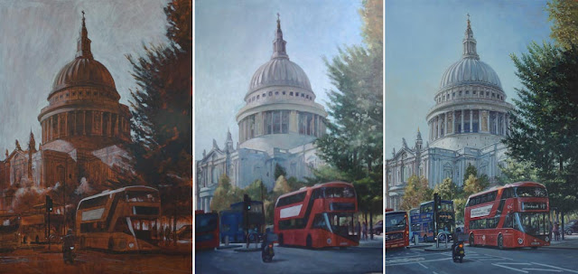 artist landscape london landmark in stages Davey