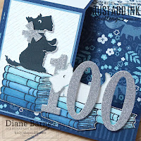 Handmade 100th birthday card faux centre step fancy fold card - by Diane Barnes - colourmehappy - cardmaking - stamping - stampinupcards