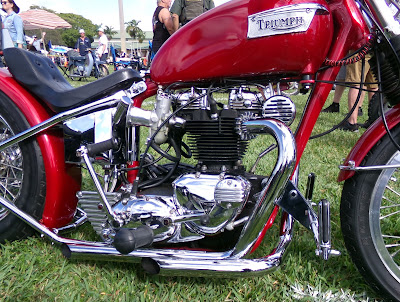 Motor of Triumph hardtail custom.