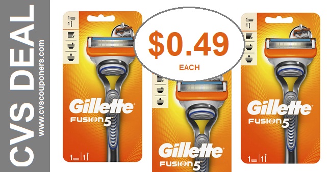 Gillette Fusion 5 Razor CVS Deal $0.49 113-119