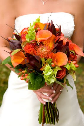 Silk flowers for fall wedding