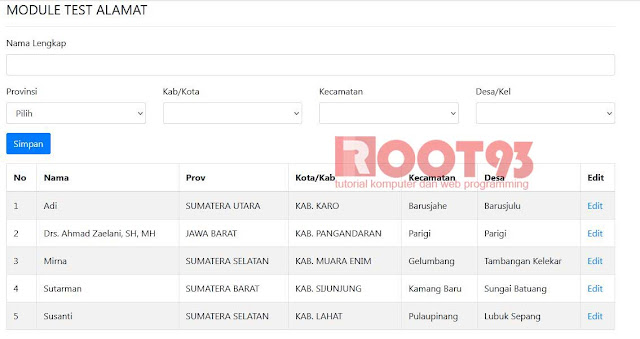 Menampilkan Daftar Alamat di Seluruh Indonesia dengan PHP Select Option