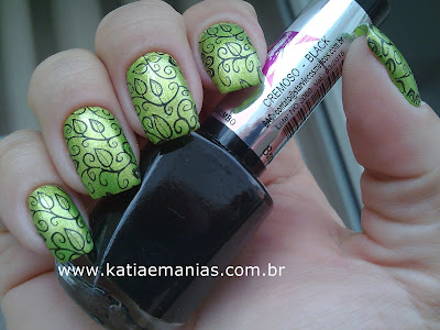 DRK, katiaemanias, Dierli, verde, carimbada, Nail Plus, 