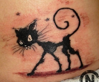 skinny cat tattoo