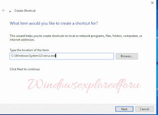 Shortcut for System Restore in Windows 10