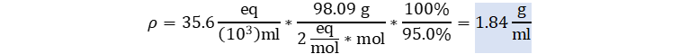 Cual es la densidad g/ml total de H2SO4 al 35.6 normal y porcentaje en peso de 95.0%, Determine la densidad g/ml total de H2SO4 al 35.6 normal y porcentaje en peso de 95.0%, Determinar la densidad g/ml total de H2SO4 al 35.6 normal y porcentaje en peso de 95.0%, Obtenga la densidad g/ml total de H2SO4 al 35.6 normal y porcentaje en peso de 95.0%, Obtener la densidad g/ml total de H2SO4 al 35.6 normal y porcentaje en peso de 95.0%, Calcule la densidad g/ml total de H2SO4 al 35.6 normal y porcentaje en peso de 95.0%, Calcular la densidad g/ml total de H2SO4 al 35.6 normal y porcentaje en peso de 95.0%, Halle la densidad g/ml total de H2SO4 al 35.6 normal y porcentaje en peso de 95.0%, Hallar la densidad g/ml total de H2SO4 al 35.6 normal y porcentaje en peso de 95.0%,