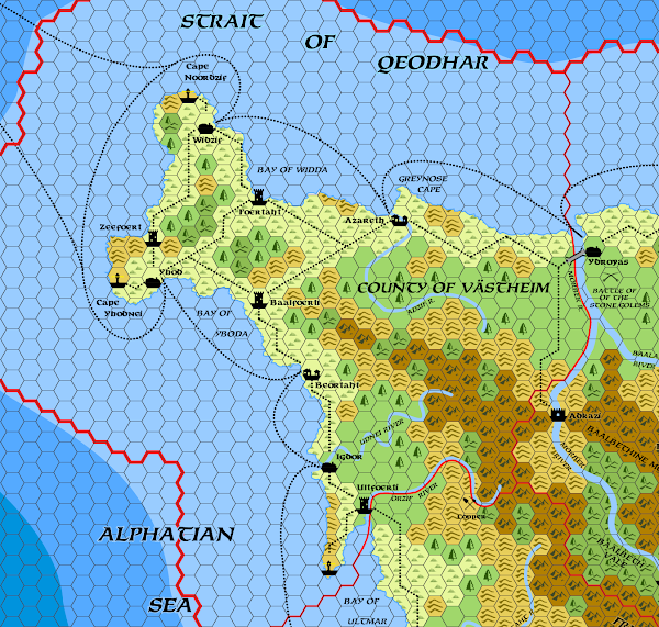 Mystara Alphatia Frisland Hex Map