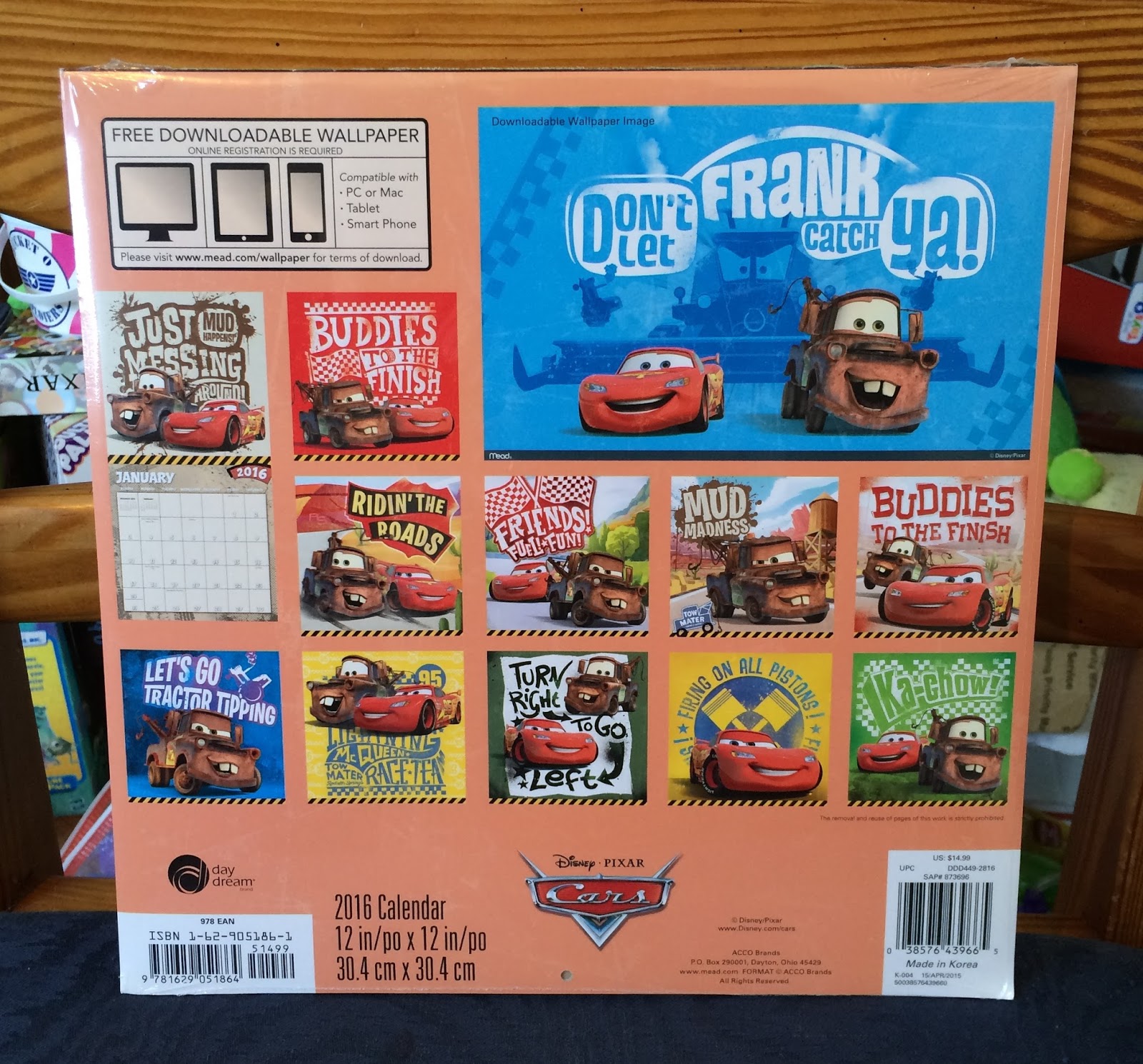 Dan The Pixar Fan Cars 10th Anniversary 16 Calendar