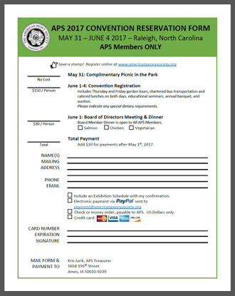 American Peony Society Registration Form