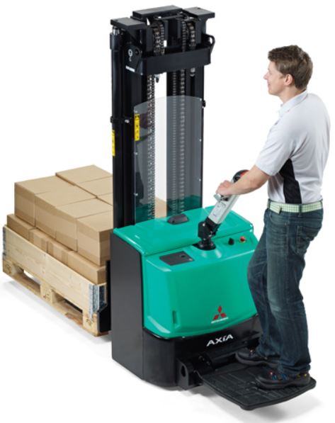 Xe nâng Stacker có bệ đứng / dẫn bộ