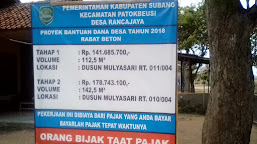 Pembangunan Jalan Beton Desa Rancajaya, Patokbeusi Dari DD 2018 Mulai Dilakukan