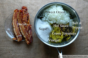 image of ingredients used for green tomato bacon jam