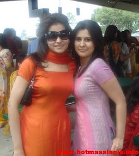 Indian Desi Girl Picture With Friend In Collage Party