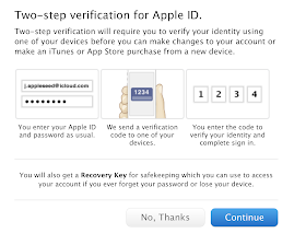 Apple adds two factor authentication to iCloud and Apple ID