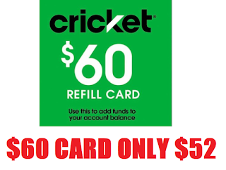 $60 Cricket Wireless Refill Card $51.99 + Free Shipping ...