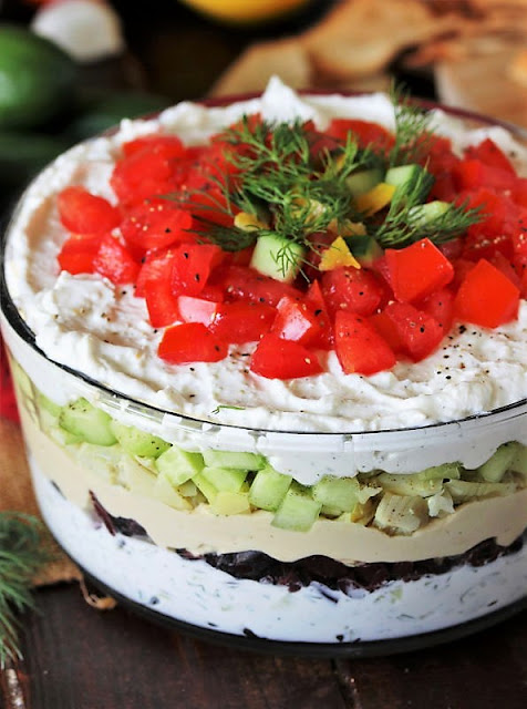 7-Layer Greek Dip with Garnish Image