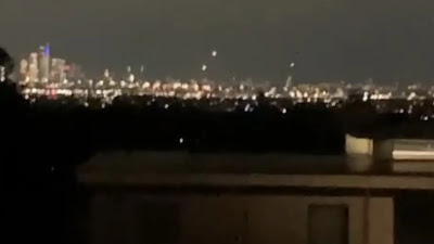Triple UFO sighting over New York City skyline 23rd January 2023.