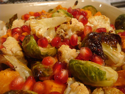 roasted vegetables with pomegranate vinaigrette