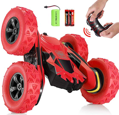 SGILE RC Stunt Car Toy, Remote Control Car with 2 Sided 360 Rotation for Boy Kids Girl, Red