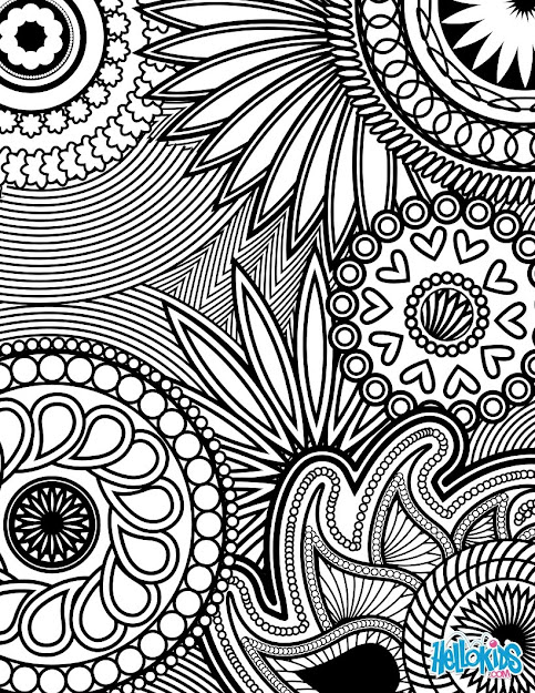Flowers  Paisley Design Paisley Hearts And Flowers Antistress Coloring  Design Coloring Page