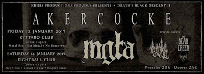 Akercocke, Mgla, Temple Of Evil, The Dead Creed live in Athens, Greece @ Kyttaro club, 13-01-2017 (videos)