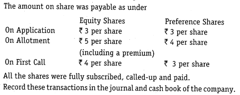 Solutions Class 12 Accountancy Part II Chapter -1 (Accounting for Share Capital)