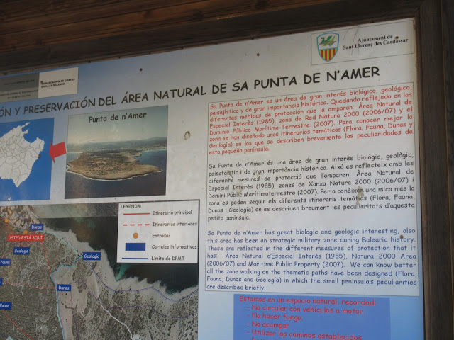 diese Infotafel befindet sich am Zugang / Parkplatz in Cala Millor auf die Halbinsel Punta de n'Amer